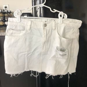White Jean Skirt